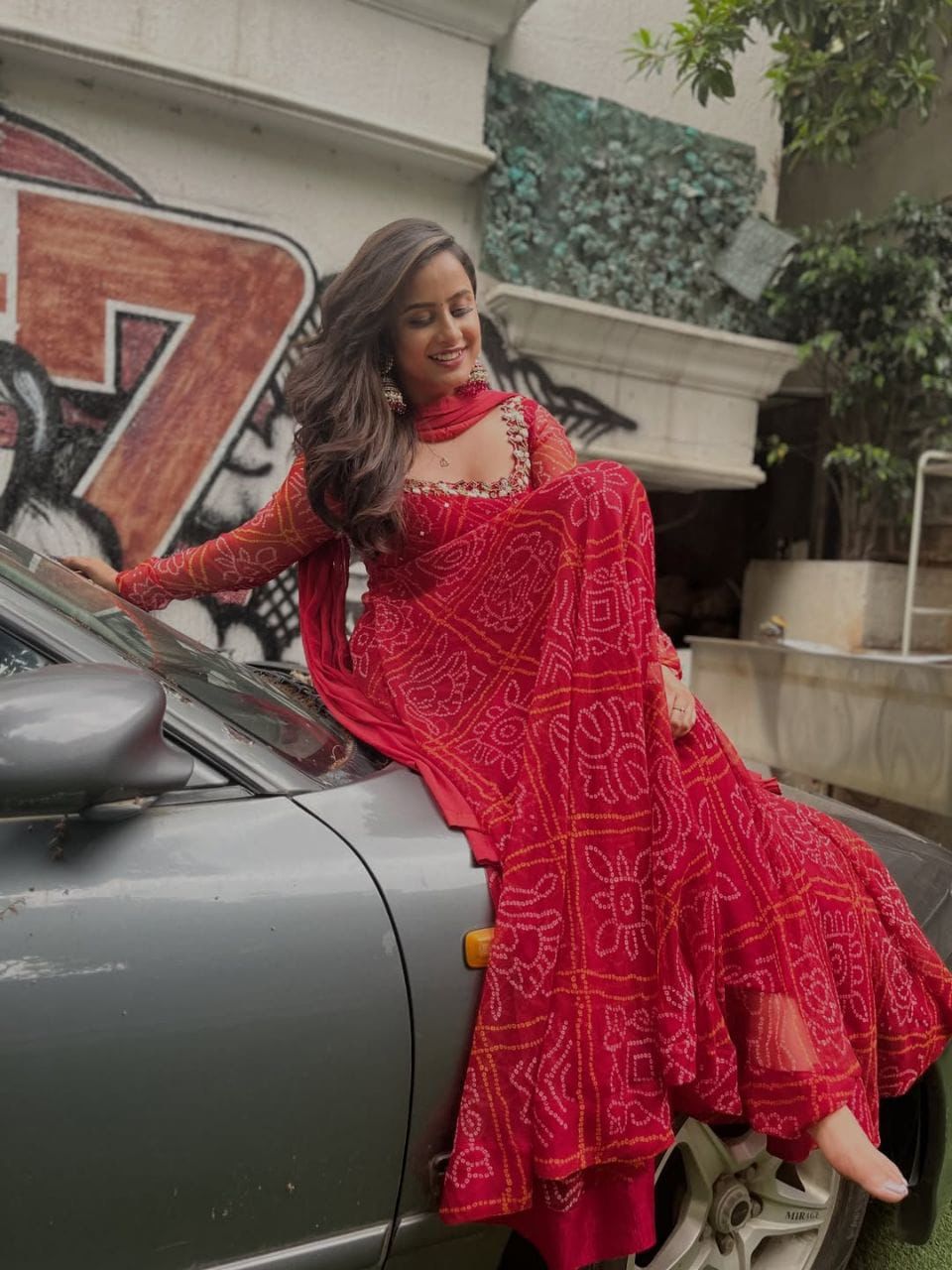 Salma Suit Set – Printed Fox Georgette Anarkali Gown with Dupatta