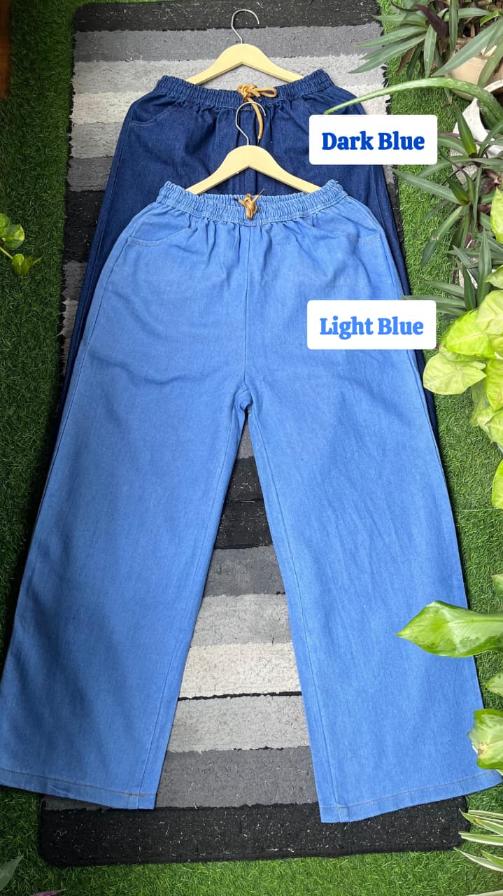 Denim Lounge Pants with Pockets