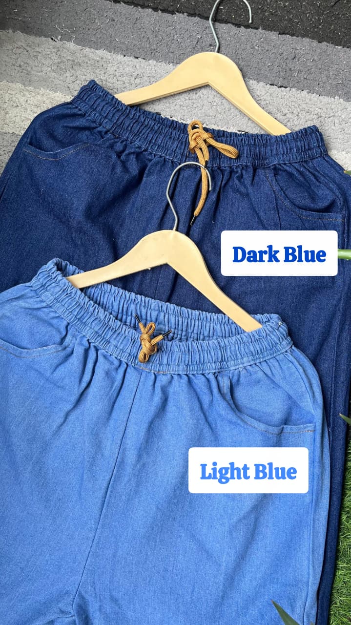 Denim Lounge Pants with Pockets