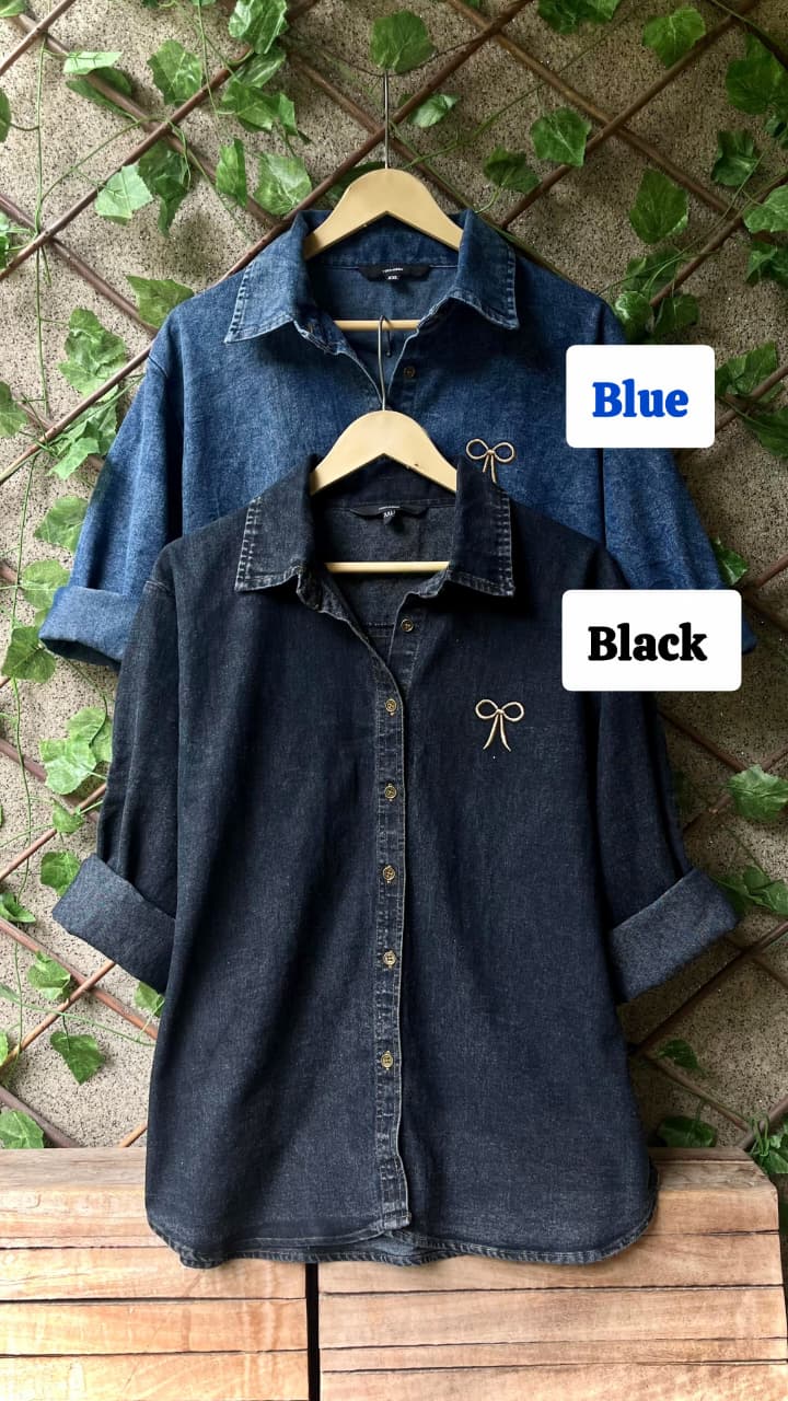 Denim Luxe Embroidered Shirt