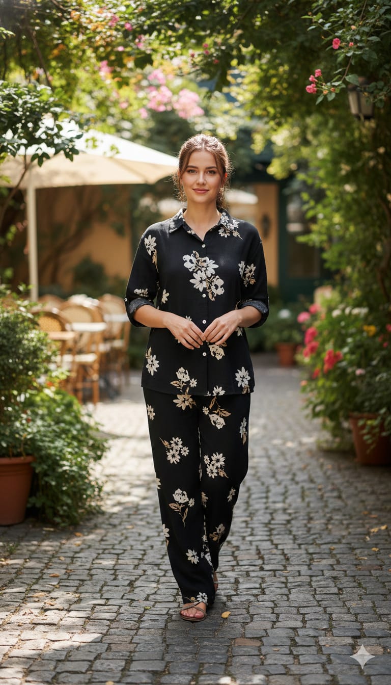 Printed Mulmul Coord Set
