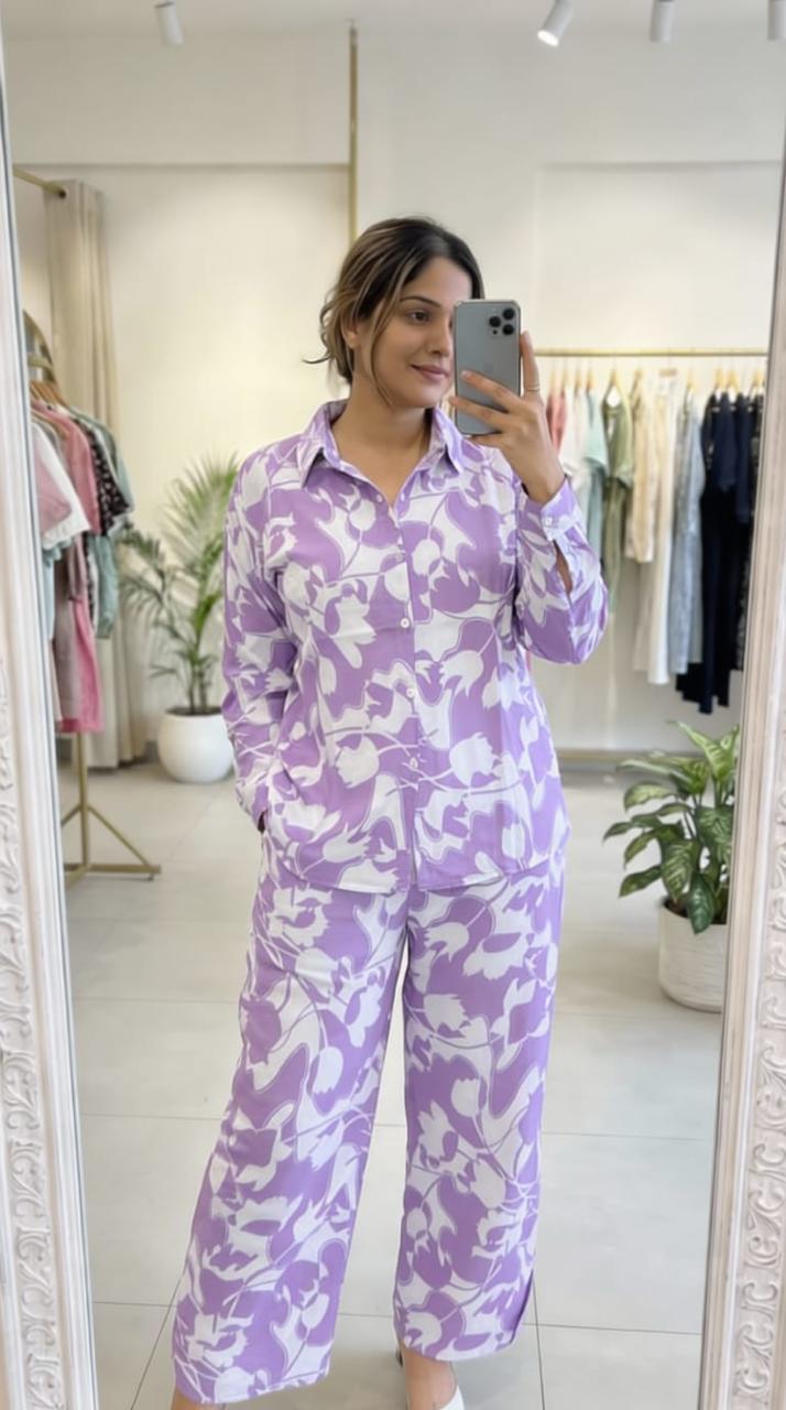 Printed Mulmul Coord Set