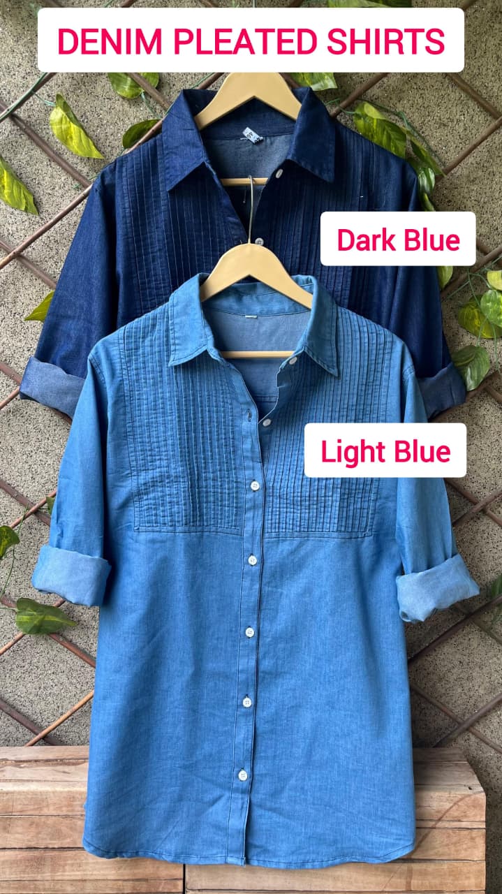 Denim Pleated Shirt