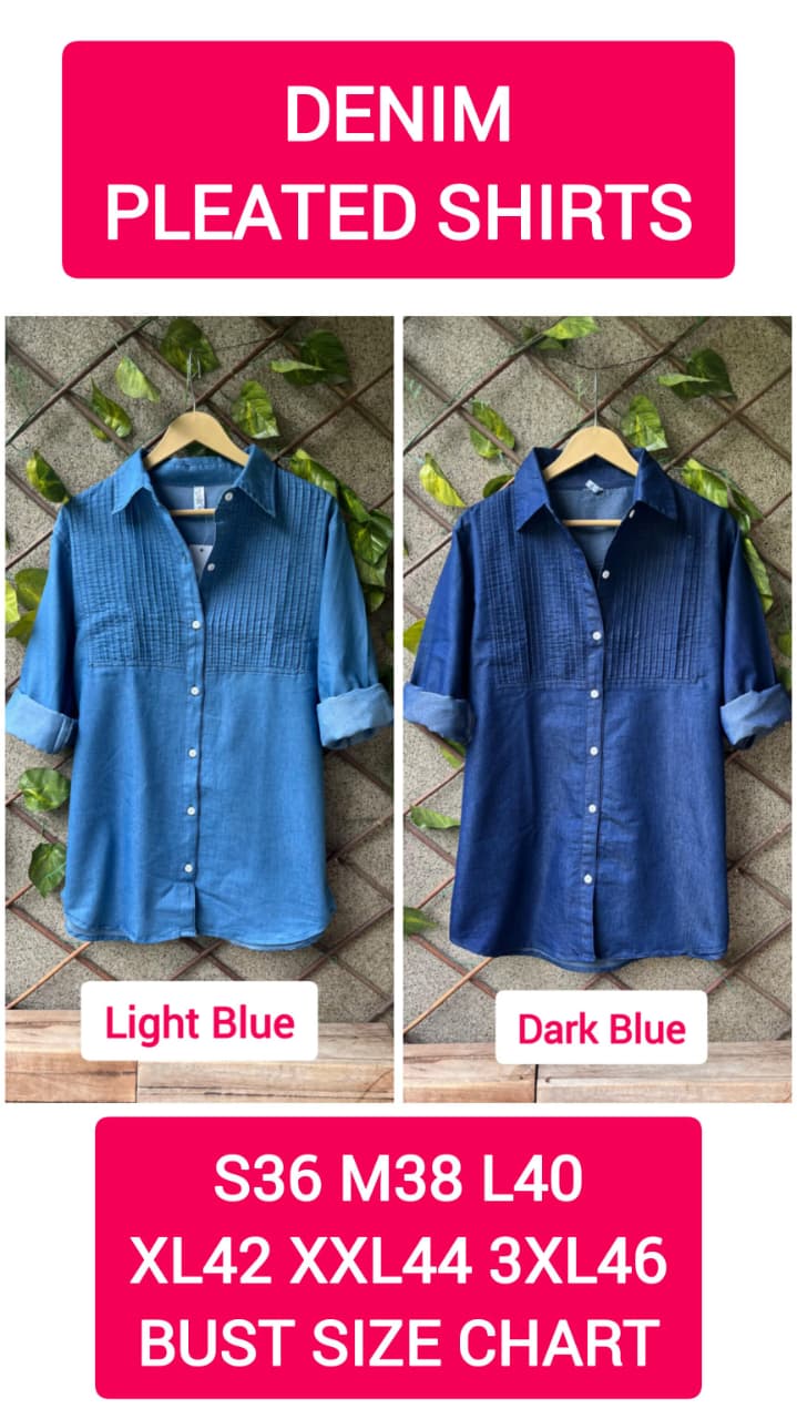 Denim Pleated Shirt