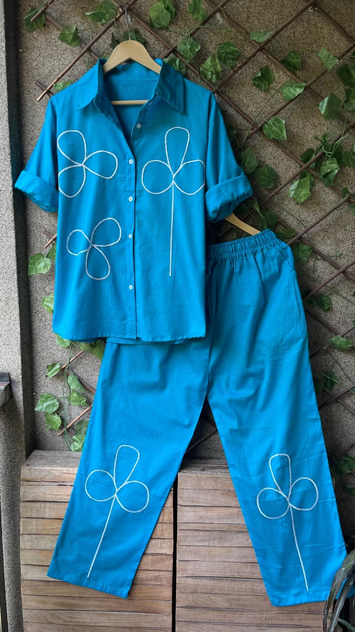 3 Leaf Embroidery Coord Set