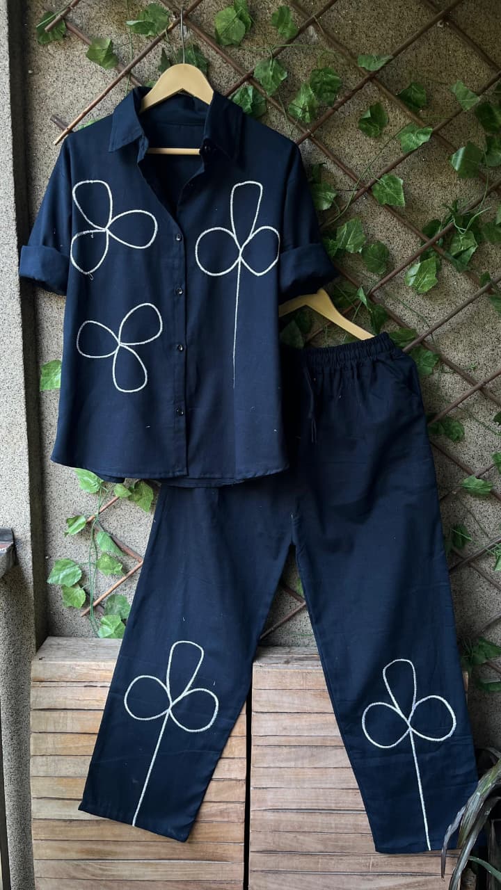 3 Leaf Embroidery Coord Set