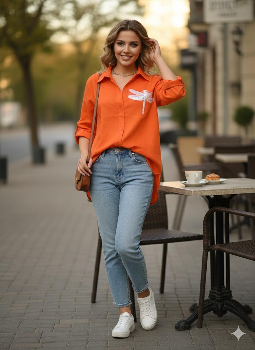 Beautiful Butterfly Patch Shirt