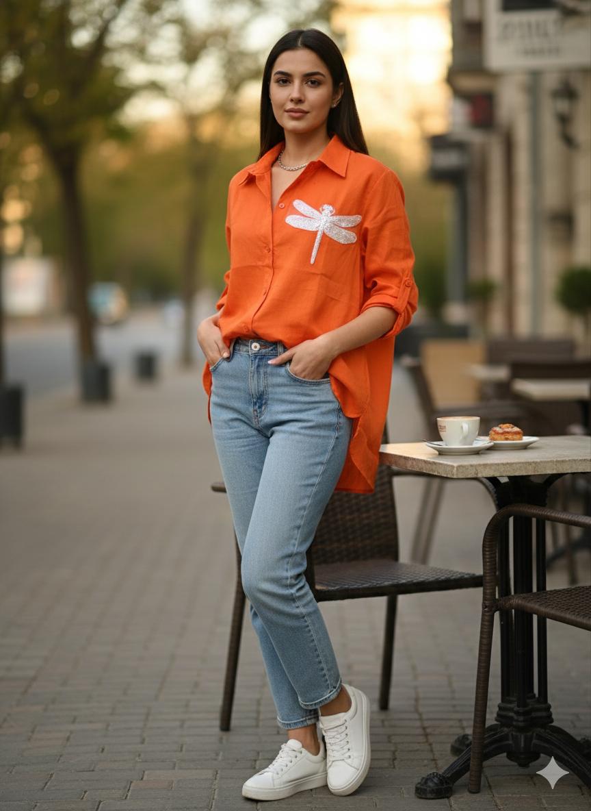 Beautiful Butterfly Patch Shirt