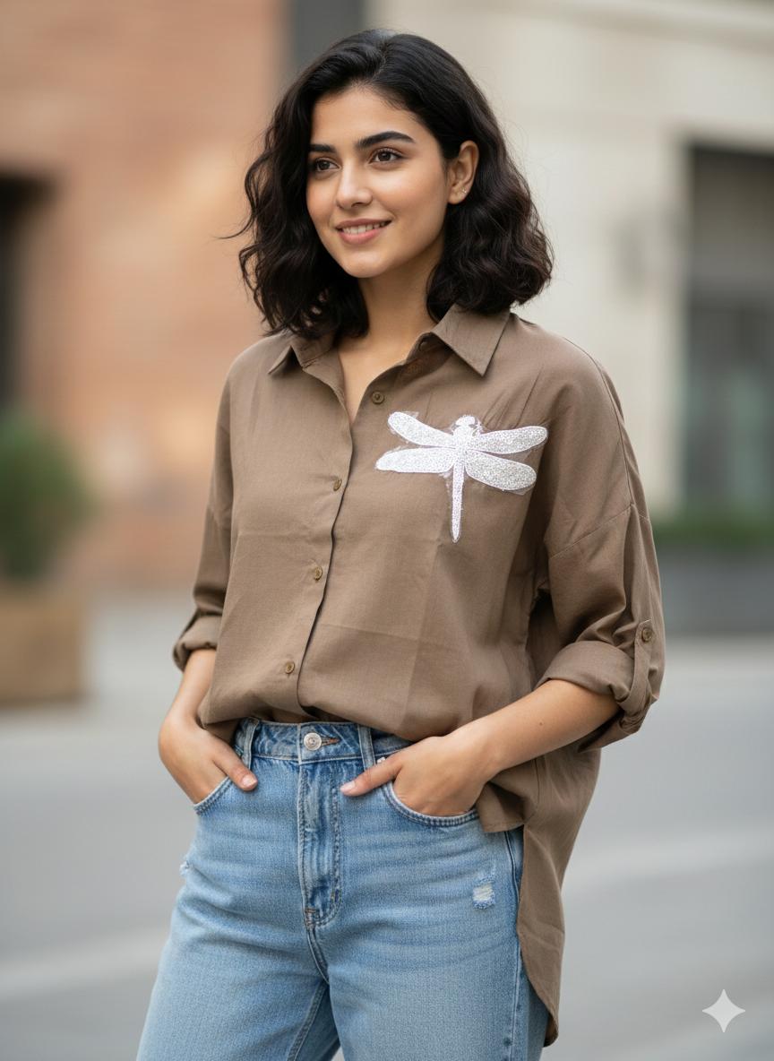 Beautiful Butterfly Patch Shirt