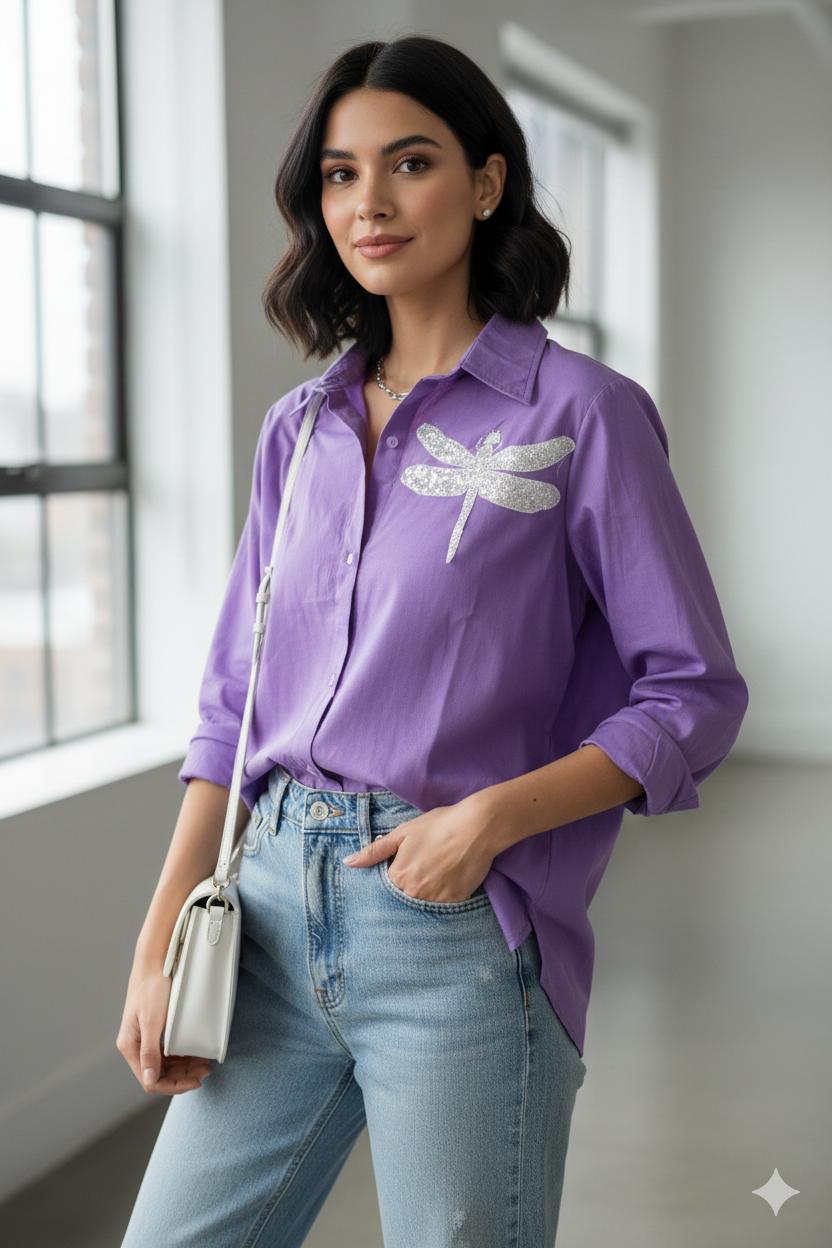Beautiful Butterfly Patch Shirt