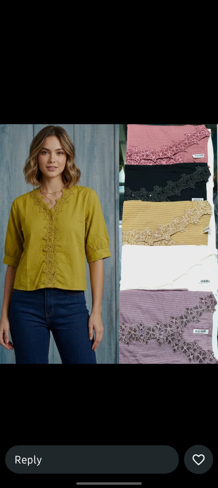 Frill Lace Trim Long Sleeve Top
