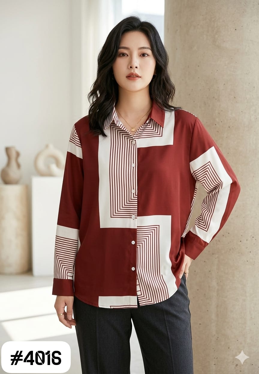 Geometric Stripe Colour Block Shirt