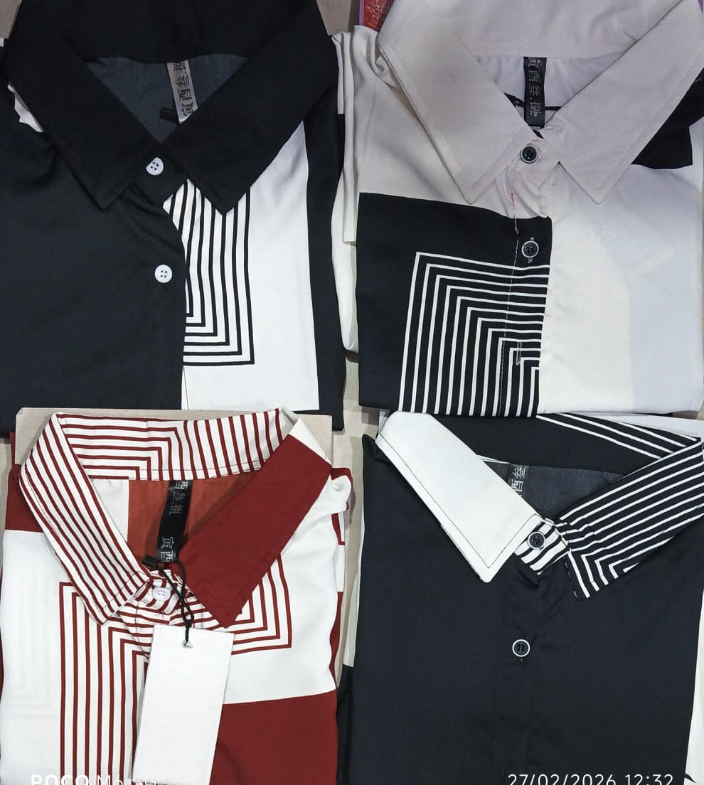 Geometric Stripe Colour Block Shirt