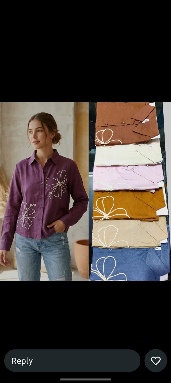 Floral Embroidered Long Sleeve Shirt