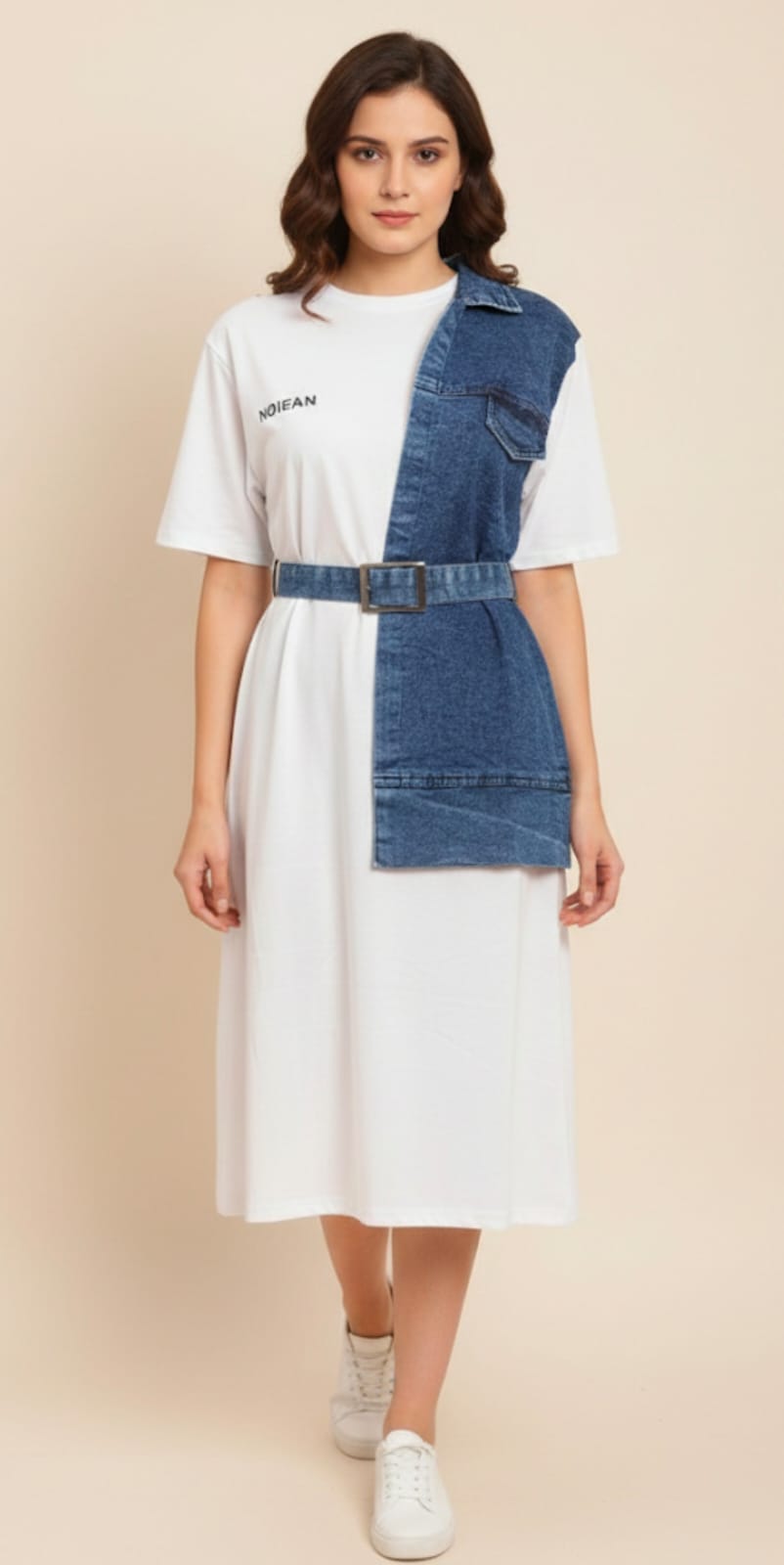 Denim Contrast Dress -