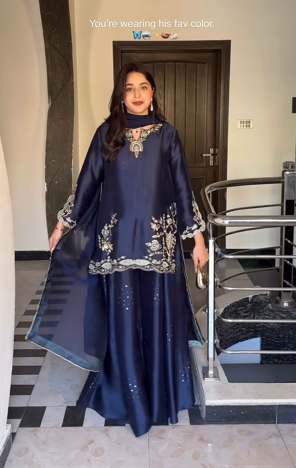 Designer Party Wear Natural Crepe Silk Top Sharara Palazzo & Dupatta Set