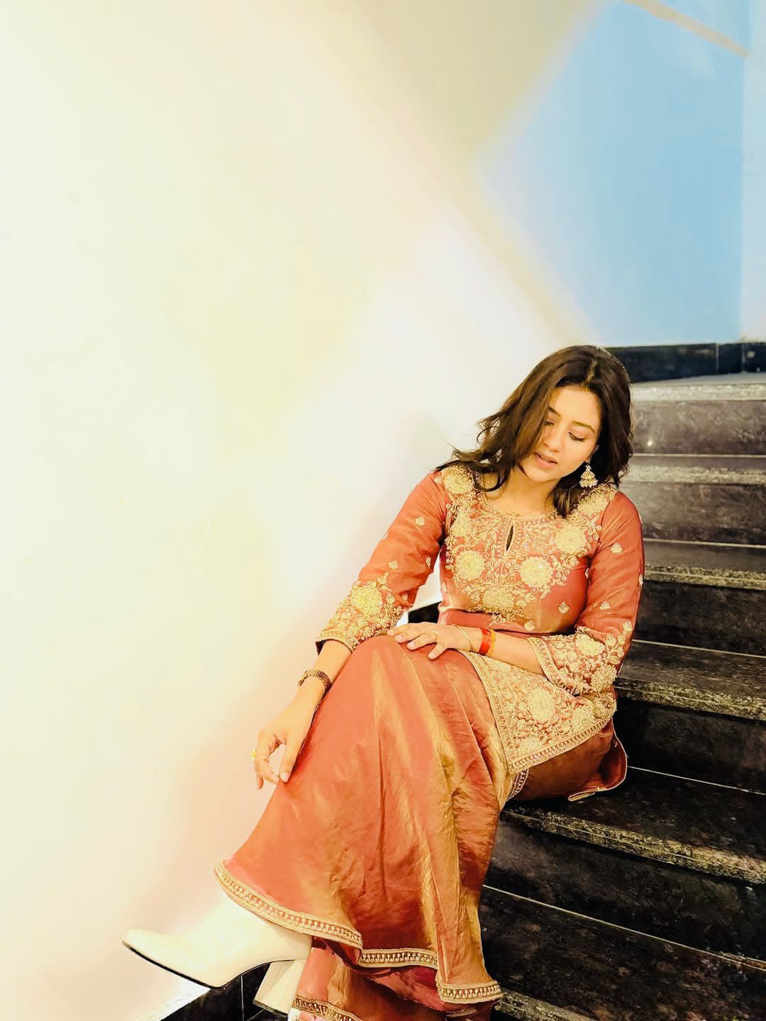 Embroidery & Sequins Heavy Fandy Silk Sharara Set with Dupatta