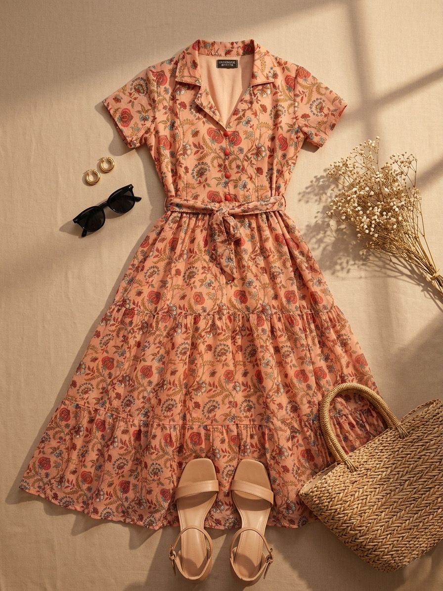 Rooh Maxi — Floral Alfino Chiffon Flare Dress