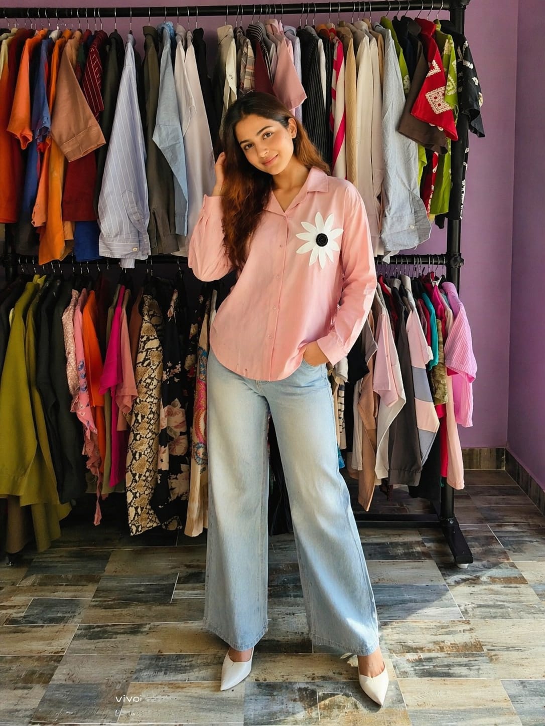 Flower Patch Cotton Shirt