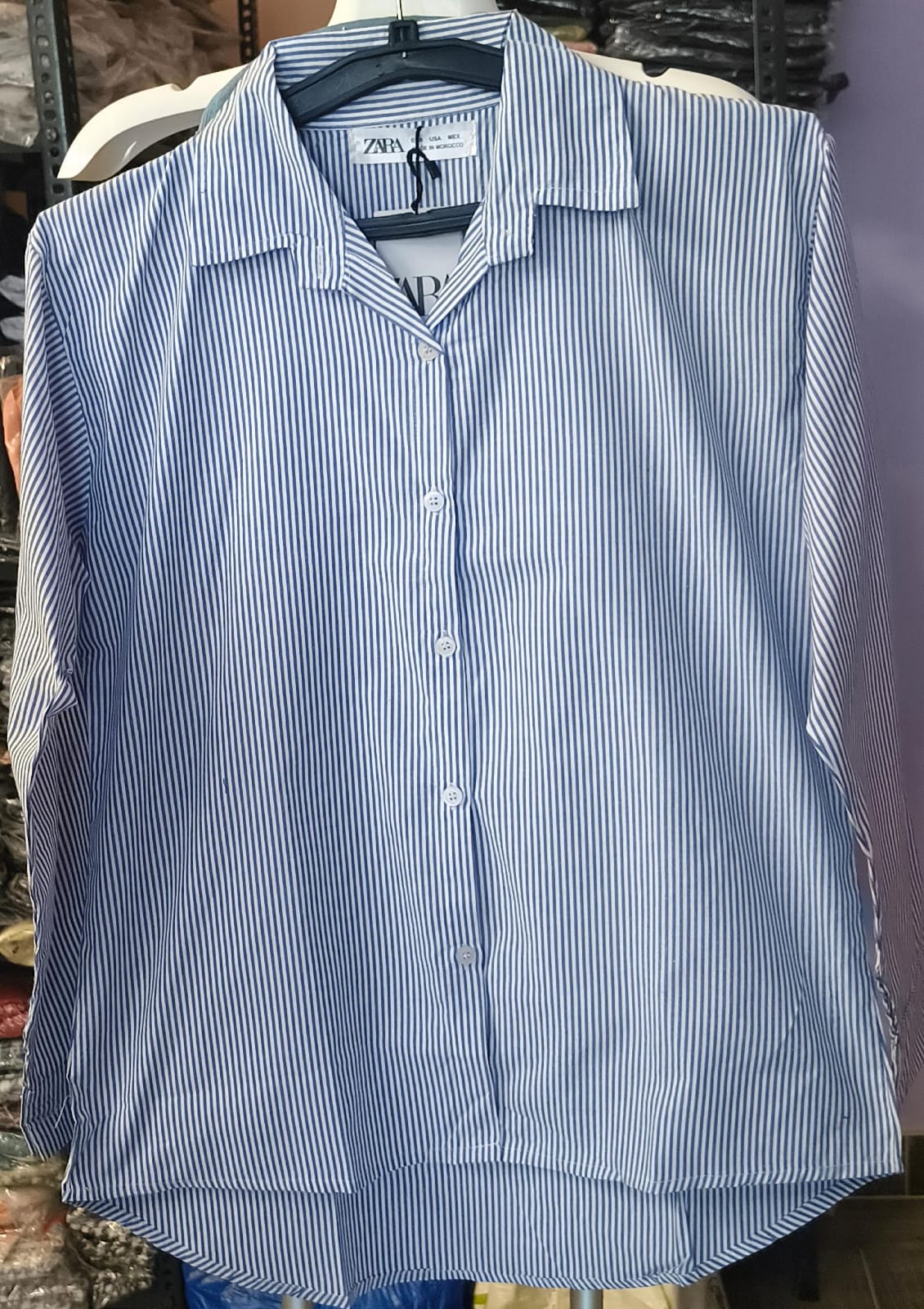 Trendy Stripe Lining Cotton Shirt