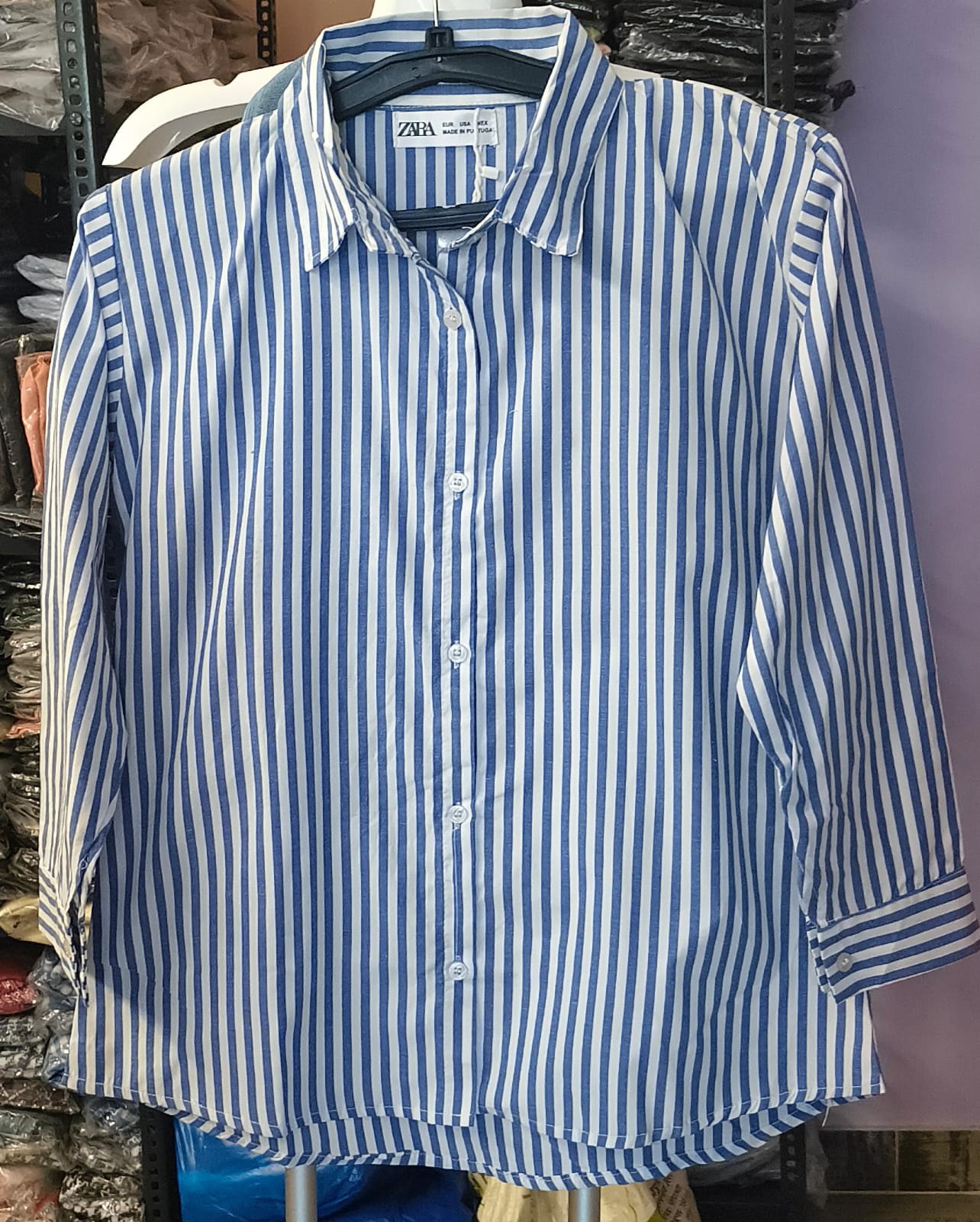 Trendy Stripe Lining Cotton Shirt