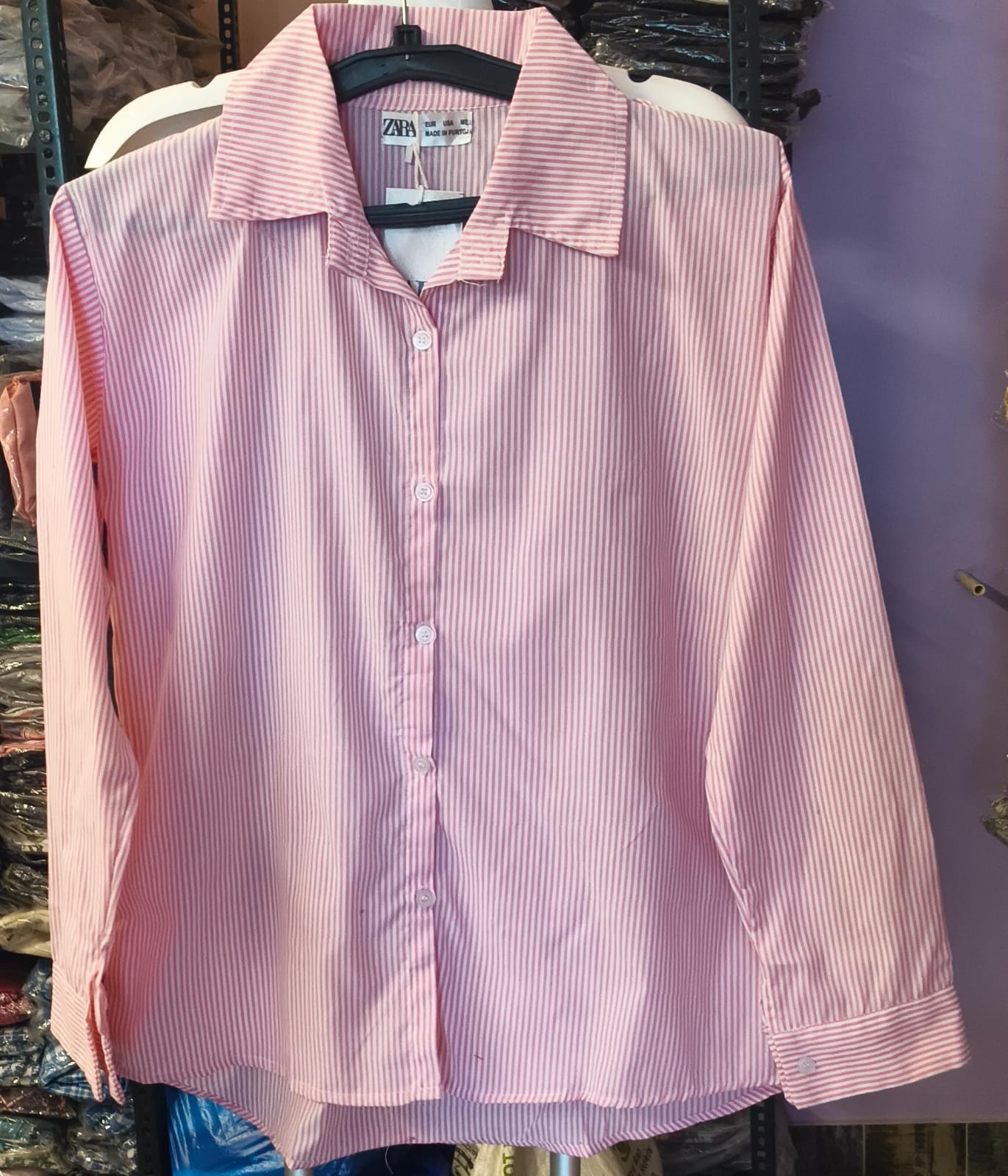 Trendy Stripe Lining Cotton Shirt