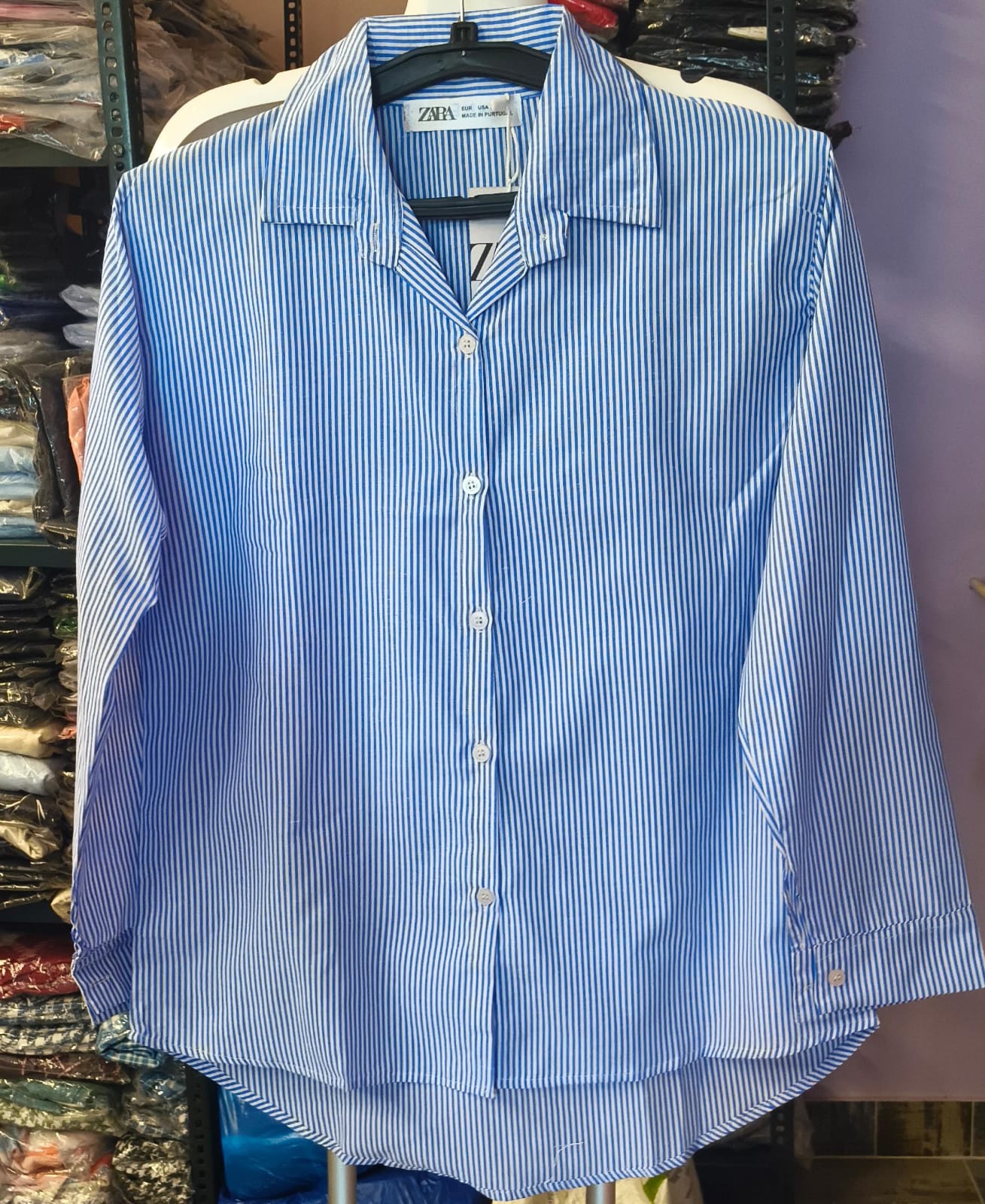 Trendy Stripe Lining Cotton Shirt