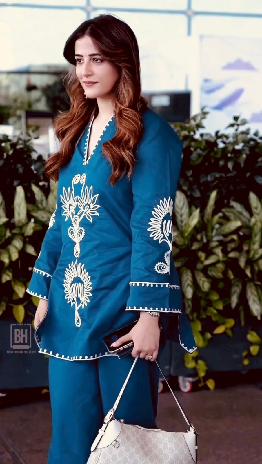 Teal Blue Embroidered Pure Rayon 2-Piece Co-Ord Set
