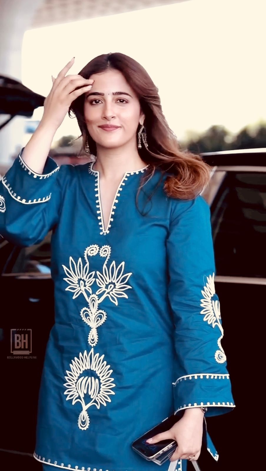 Teal Blue Embroidered Pure Rayon 2-Piece Co-Ord Set