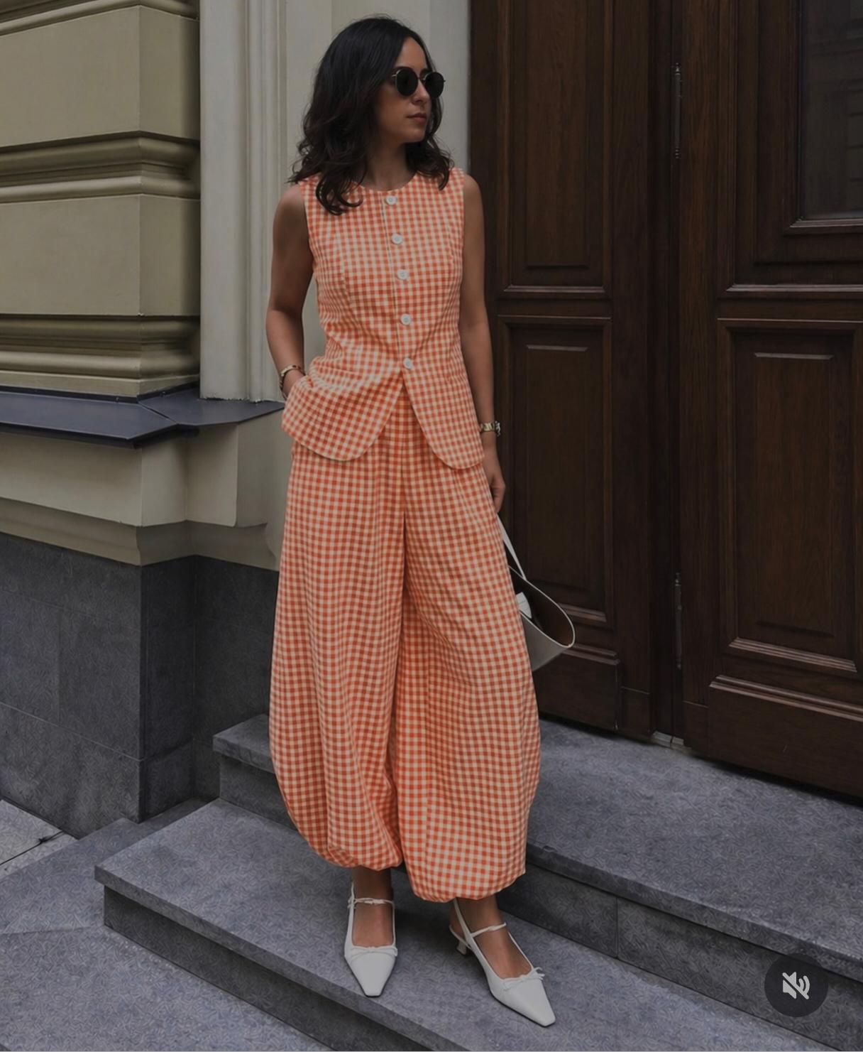Viral Gingham Balloon Pants Co-ord Set