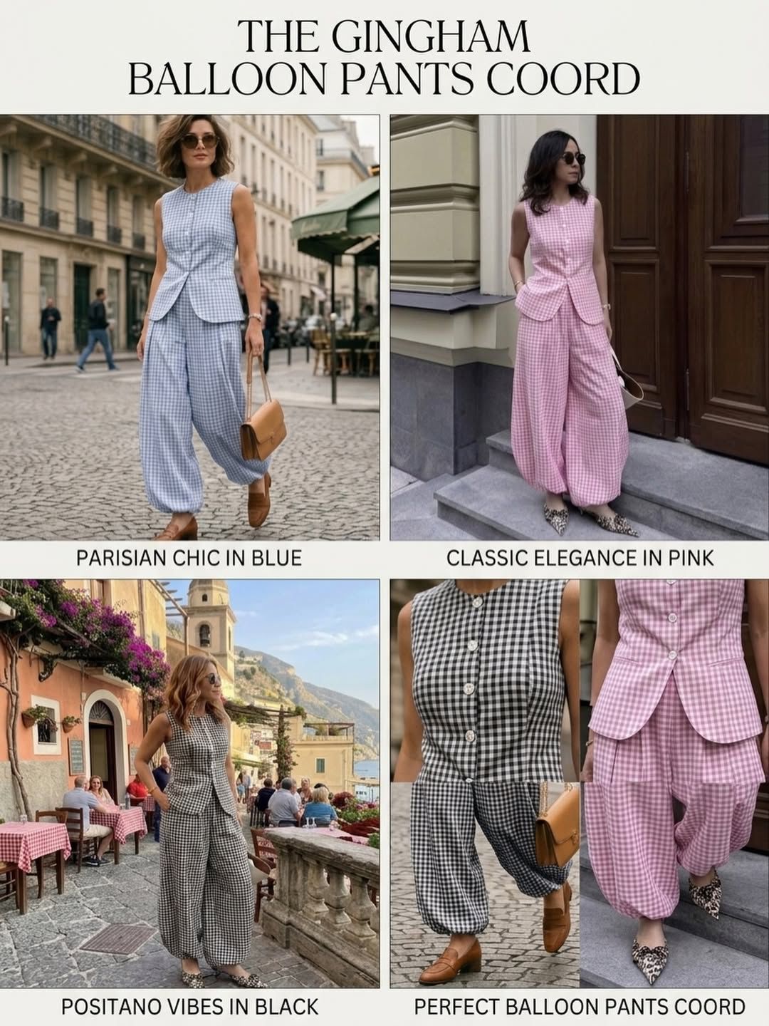 Viral Gingham Balloon Pants Co-ord Set
