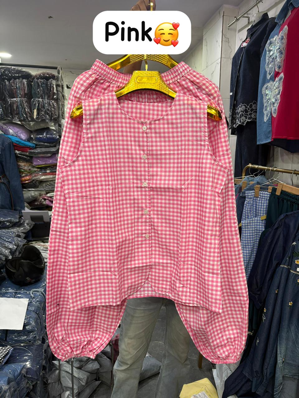 Viral Gingham Balloon Pants Co-ord Set