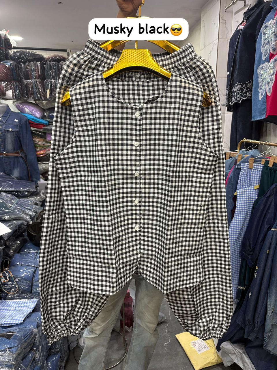 Viral Gingham Balloon Pants Co-ord Set