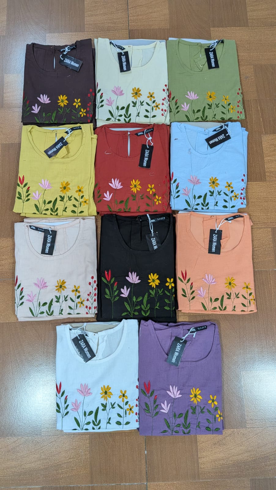 Flower Embroidery Sleeveless Co-ord Set