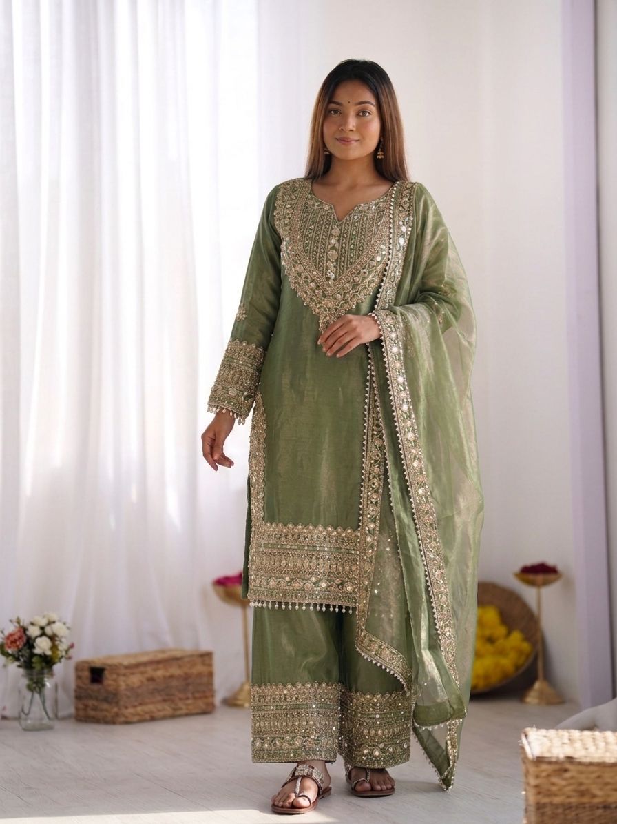 SW188 Fendy Silk Sharara Set - additional view 2