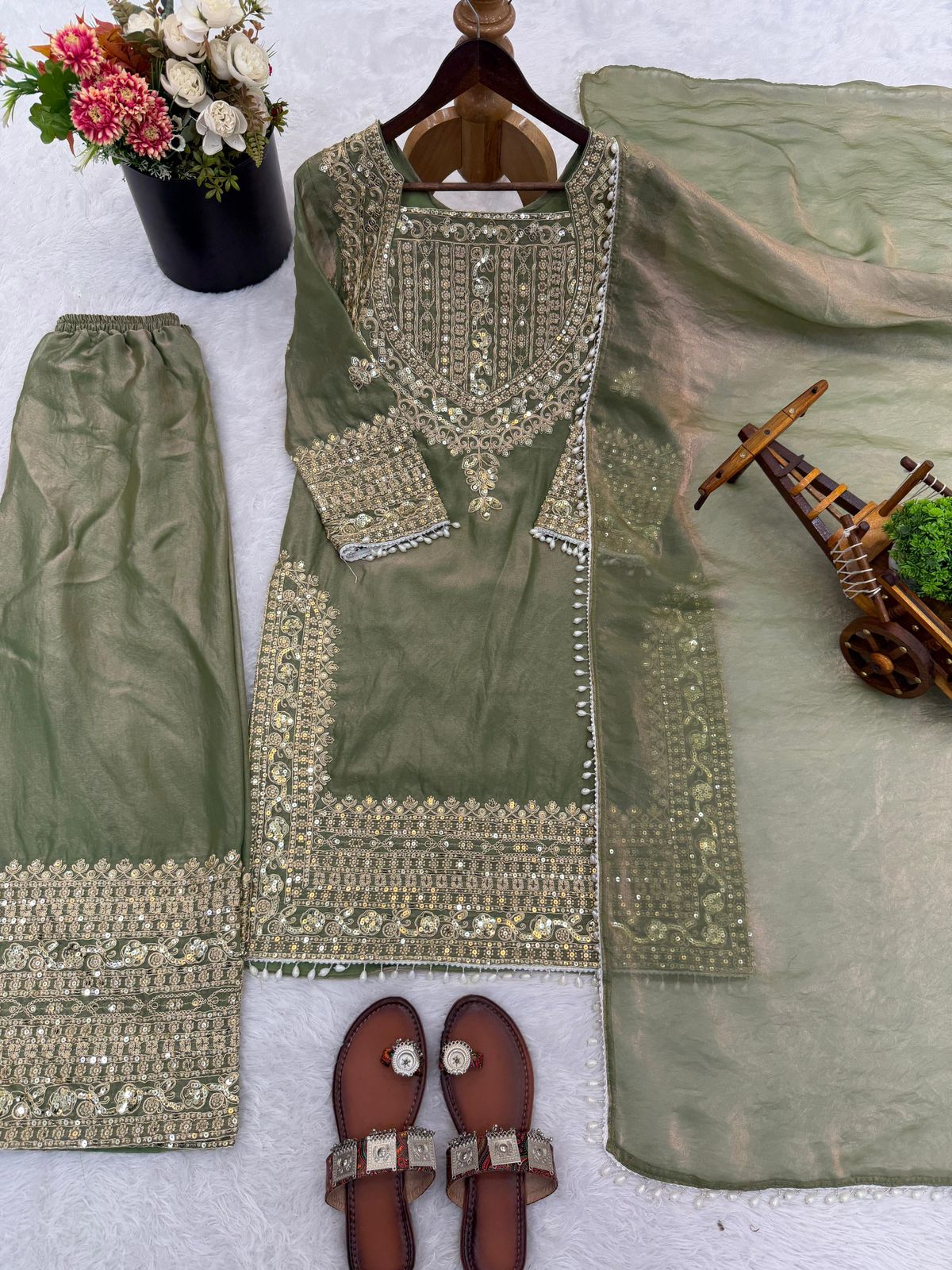 SW188 Fendy Silk Sharara Set - additional view 1