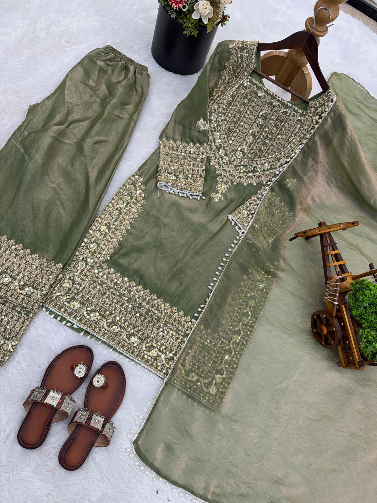 SW188 Fendy Silk Sharara Set - additional view 3