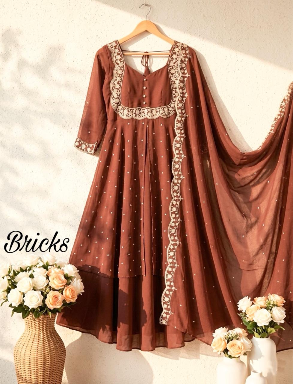 SW202 Vichitra silk cape skirt set additional colour view 6