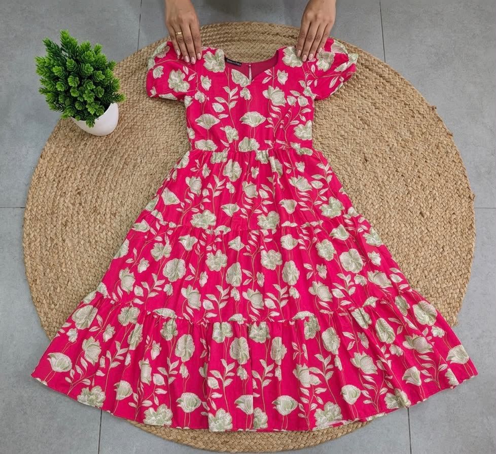 Mouri Floral Print Soft Cotton Maxi Dress