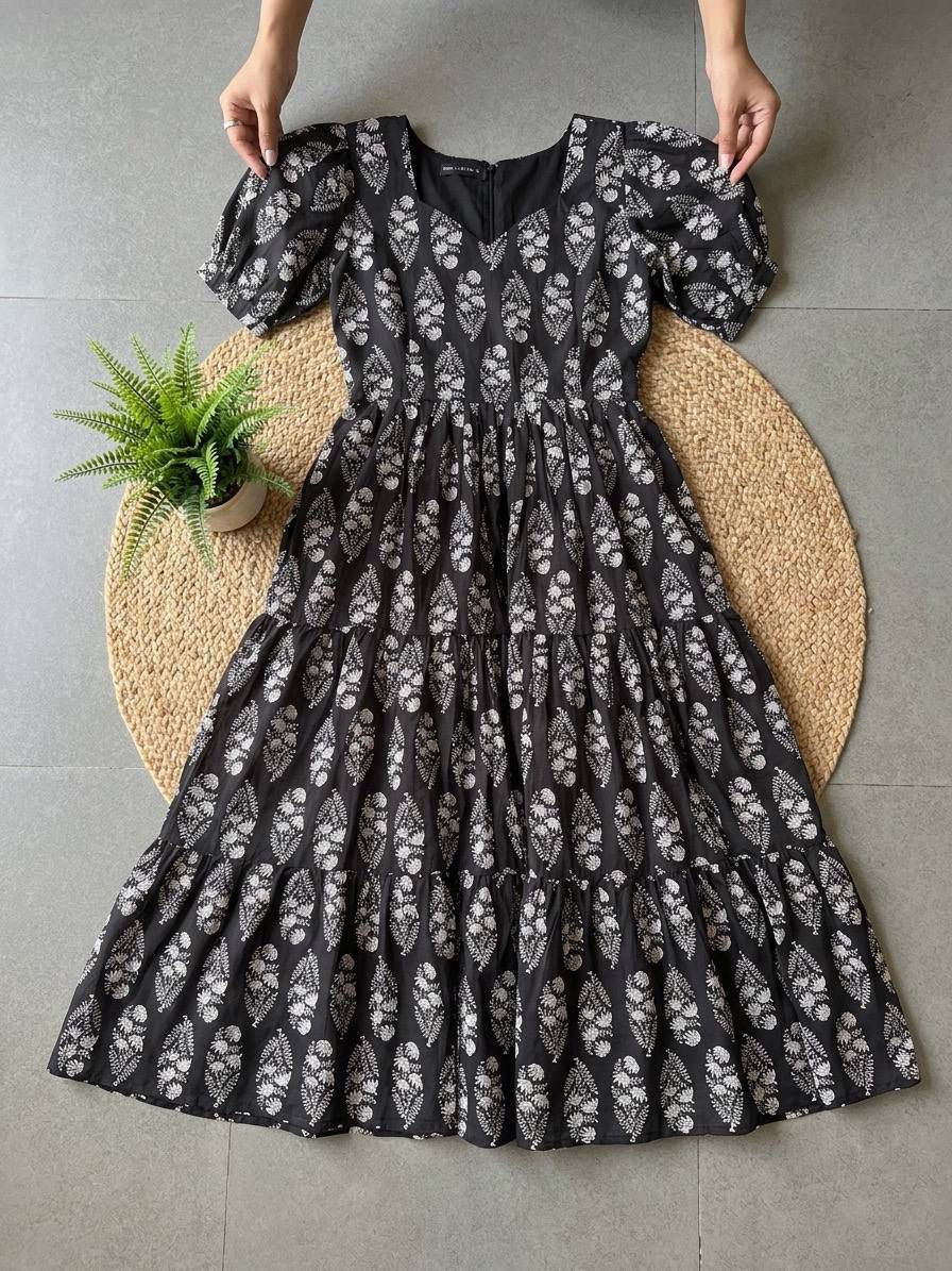 Mouri Floral Print Soft Cotton Maxi Dress