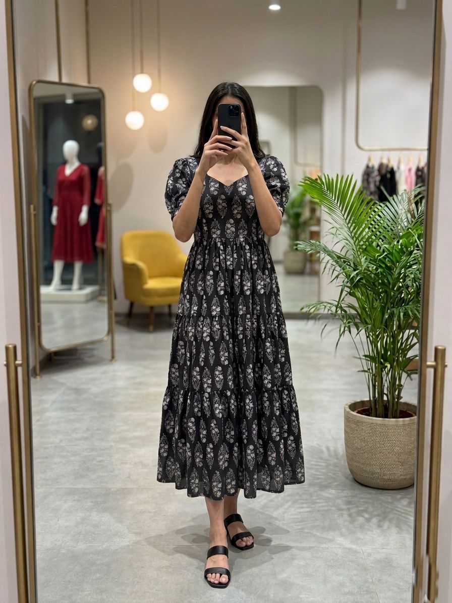 Soft Cotton Floral Maxi Dress