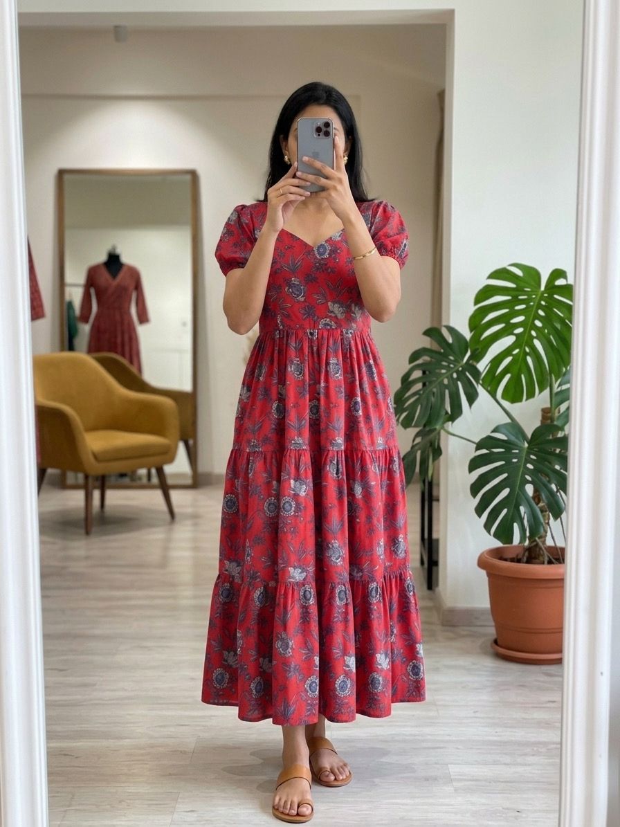 Soft Cotton Floral Maxi Dress