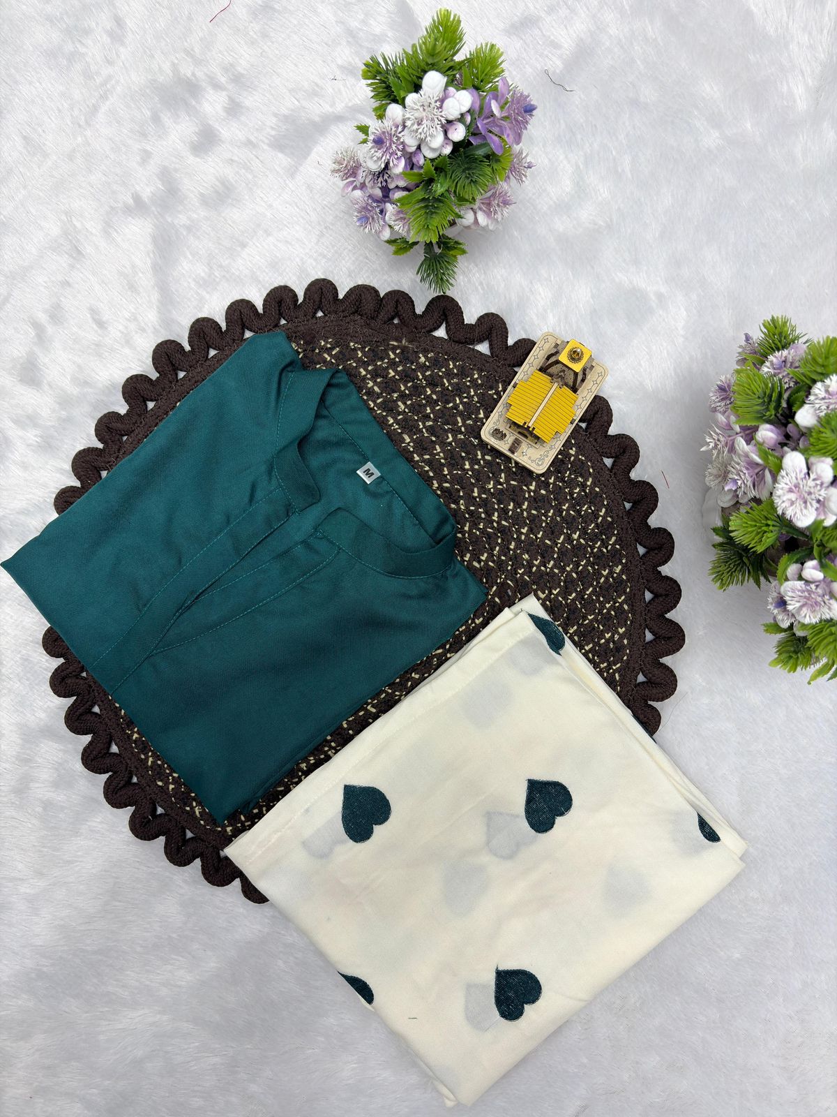 Designer Party Wear Rayon Kurti with Heart Print Plazzo