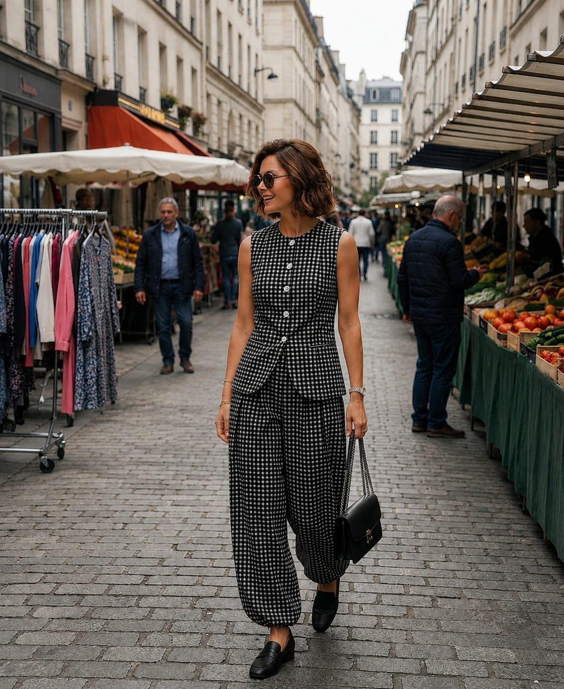 Viral Gingham Balloon Pants Co-ord Set