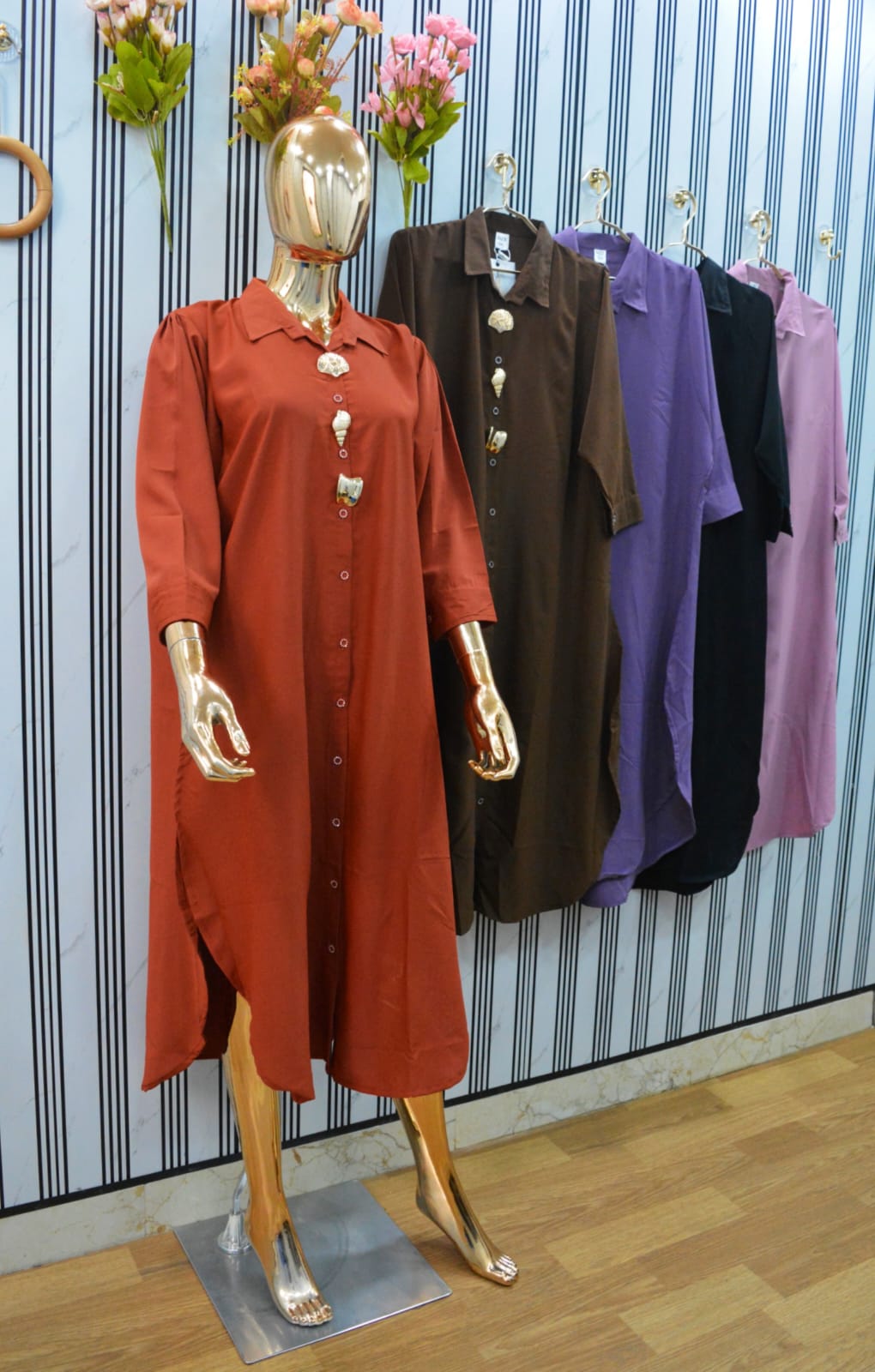 Beautiful Partywear Dress - Brown