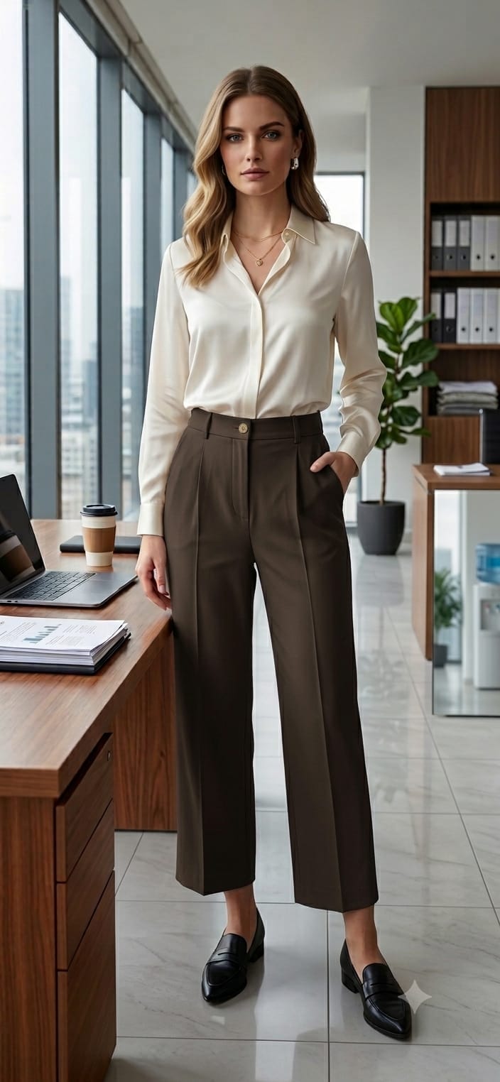 Korean Pants - Burgundy model shot