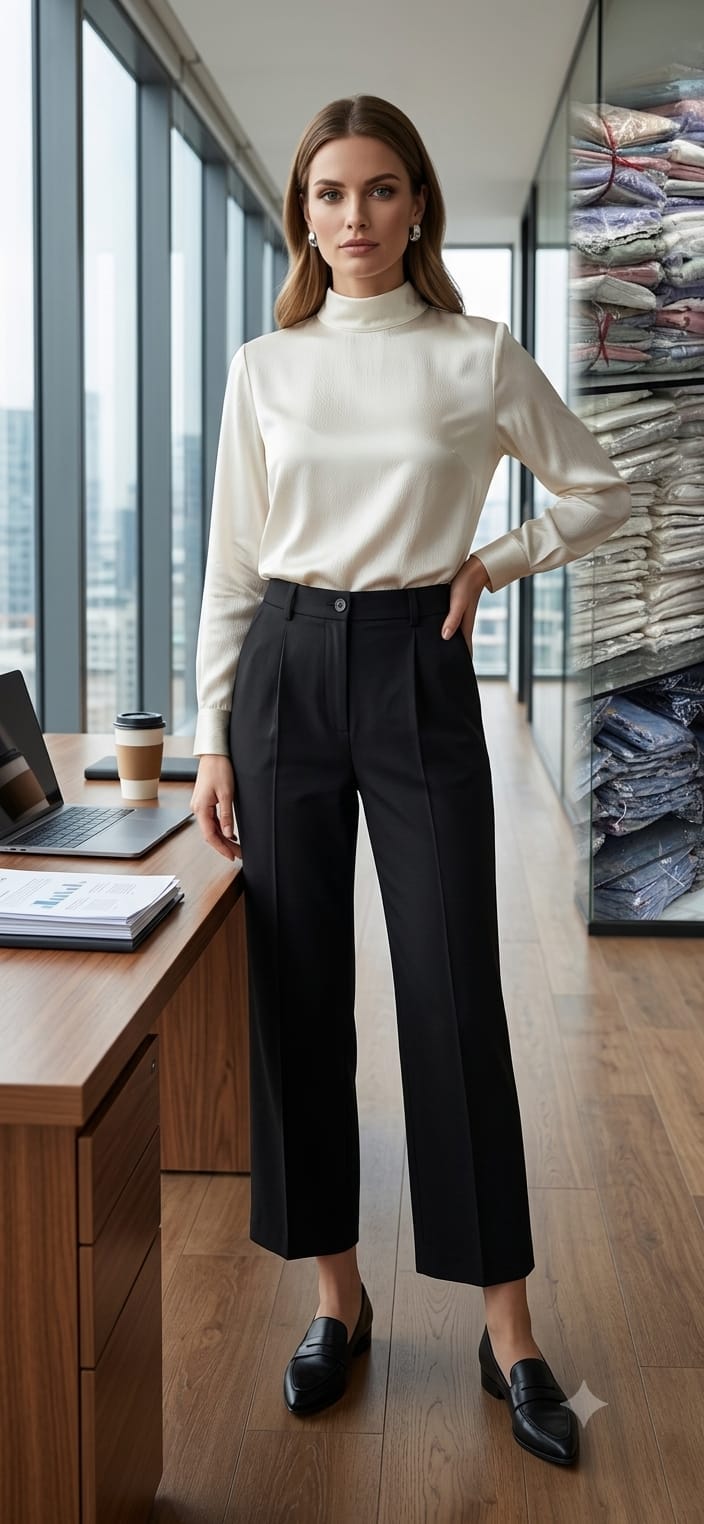 Korean Pants - Beige model shot