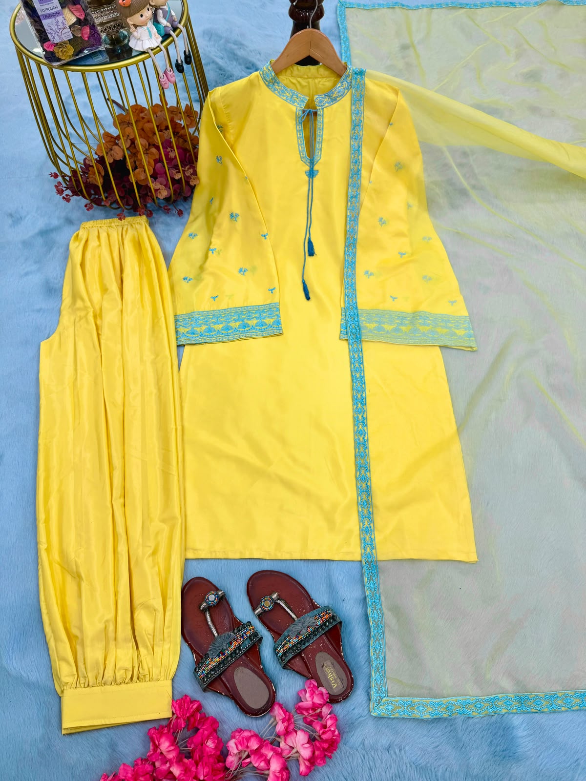 Designer yellow coord set - product detail