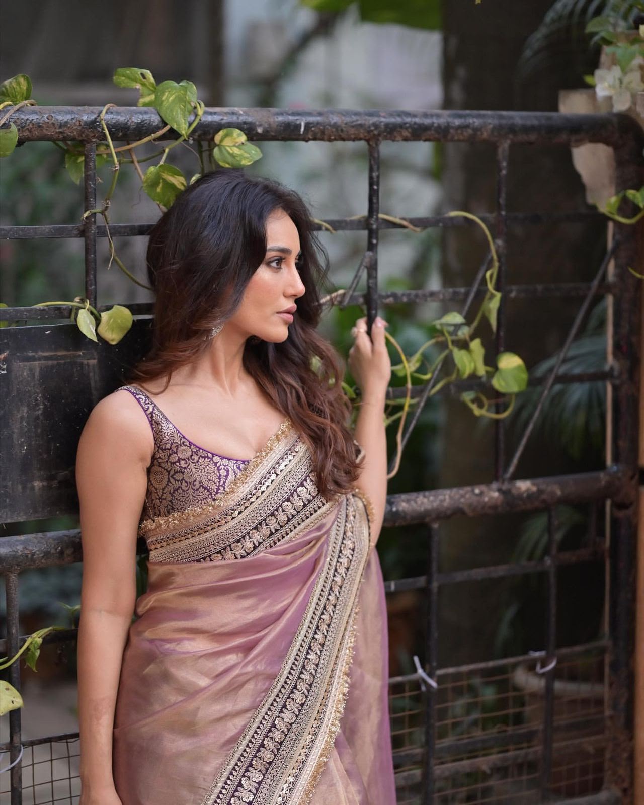Premium Designer Sequin Saree - Model Shot Front