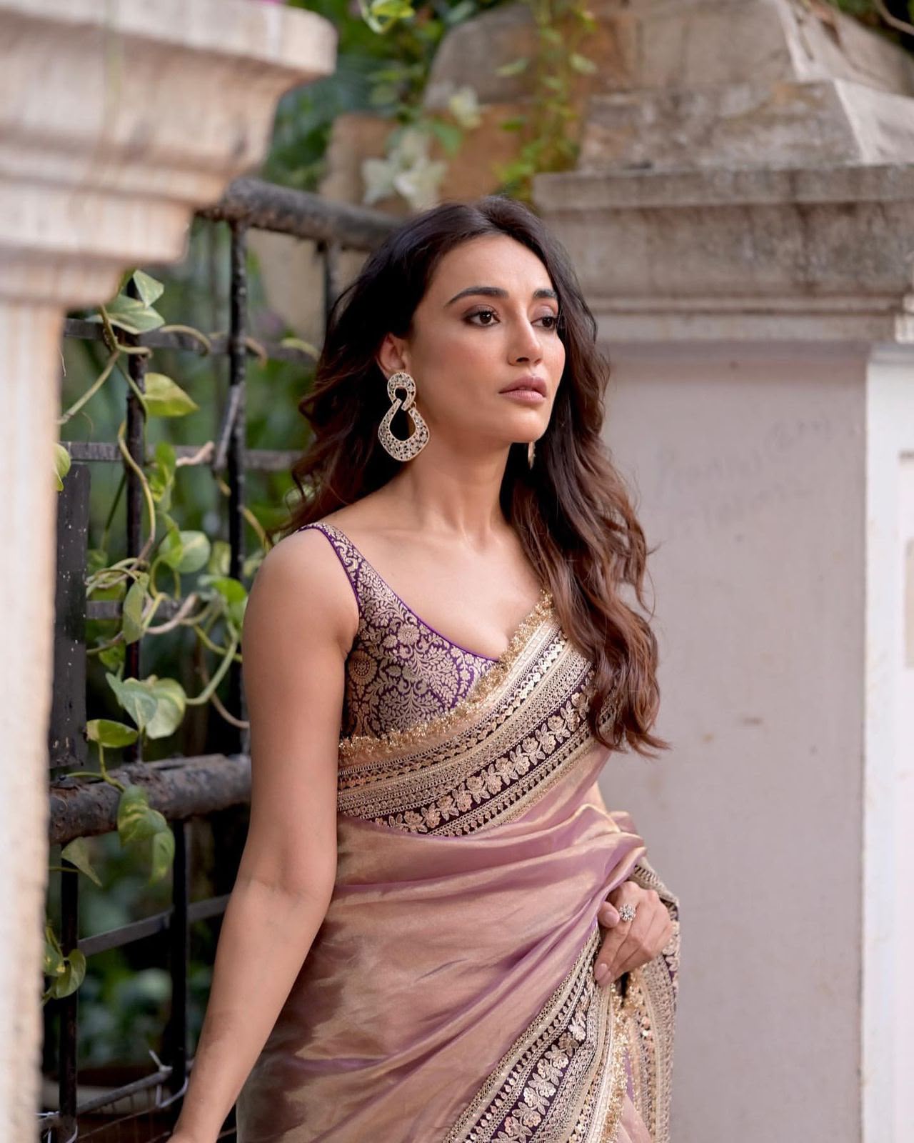 Premium Designer Sequin Saree - Draped Detail